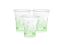 כוס פלסטיק קריסטל עלים 40 יח' - ירוק